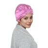 Anna-Kaci Women Silk Bonnet for Sleeping Satin Lined Hair Bonnet Twist Elastic Band Hair Cap - 3 of 4