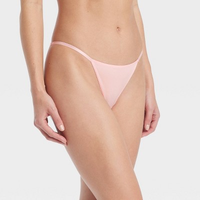 Women's Lace Back Tanga Lingerie Underwear - Auden™ Pink L : Target