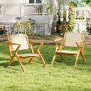 Tangkula Teak Wood Patio Chair w/Webbing Seat & Backrest Mid-century Accent Chair - 4 of 4