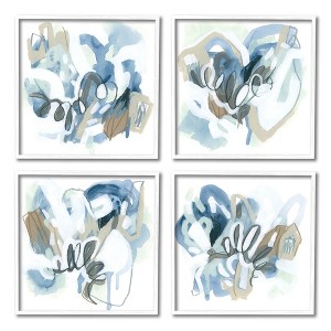 Stupell Industries Abstract Blue Squiggle Collage Black Framed Giclee Art - 1 of 4