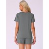 INSPIRE CHIC Womens Pajama Sets 2 Piece Lounge Set Short Sleeve Top and Shorts Soft Pj Set Loungewear Sets Comfy Sleep Sets - 3 of 4