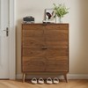 KWPZQEB Shoe Cabinet with 2 Flip Drawers, Hidden Wood Shoe Cabinet, Freestanding Shoe Storage Cabinet for Entryway, Hallway, Walnut - 2 of 4
