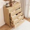 Whizmax Rattan 5 Drawer Dresser, 44''Tall Narrow Chest of Drawer, Farmhouse Wooden Vertical Dresser with Metal Legs, Modern Cabinet for Bedroom - 2 of 4