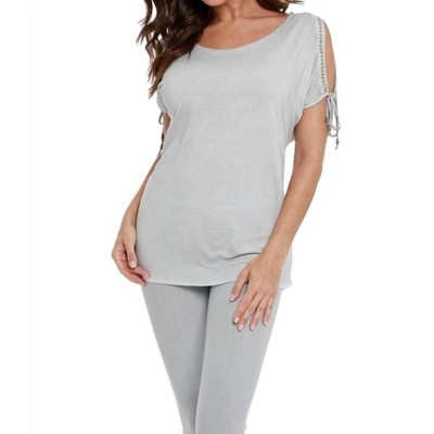Women's Beaded Cold Shoulder Top - ANGEL