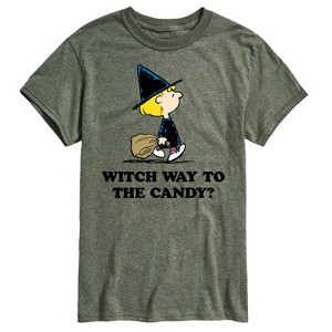 Men's - Peanuts - Witch Way To The Candy Short Sleeve Graphic T-Shirt - 1 of 4