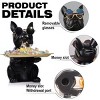 Itopfox French Bulldog Statue Tray Organizer 9.3 Inch Entryway Key Bowl Candy Dish Piggy Bank Resin Decor for Desk Table 1 Piece - 3 of 4