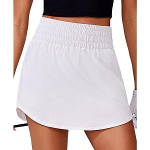Pinspark Golf Skirts for Women High Elastic Waisted Athletic Skort 2 Pockets Curved Hem Tennis Skirt for Pickleball Workout - 1 of 4