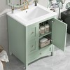 Gulches 24 Inches 1 Sink Freestanding Green Bath Vanity with White Ceramic Top 3 Drawers Cabinet Adjustable Shelf - 3 of 4