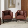 Carsten Industry 30" Wide Faux Leather Chair with Metal Leg Set Of 2| HULALA HOME - 2 of 4