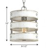 Progress Lighting Gulliver 1-Light Wall Sconce, Galvanized, Open Design, Wood Grained Texture, Canopy Included - 4 of 4
