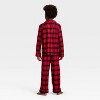Kids' Plaid Long Sleeve Shirt and Pants Holiday Matching Family Pajama Set - Wondershop™ Red/Black - 2 of 4