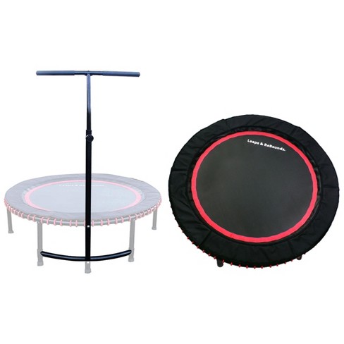 Serenelife Slelt418 40 Inch Adults Indoor Home Gym Outdoor Sports Exercise  Fitness Trampoline With T-bar Handle And Padded Frame Cover, Black : Target