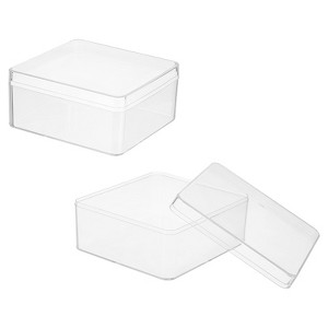 Unique Bargains Acrylic Cube Storage Collectible Display Boxes 2 Pcs Clear - 1 of 4