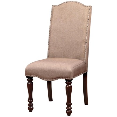 NicBex Modern Dining Chair Set of 2 Nailhead Trim Side Chair with Wood Legs Dining Room & Kitchen Furniture,Beige