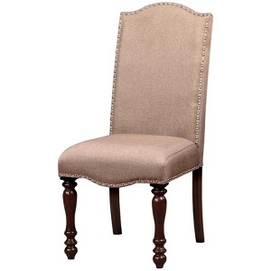 NicBex Modern Dining Chair Set of 2 Nailhead Trim Side Chair with Wood Legs Dining Room & Kitchen Furniture,Beige - 1 of 4