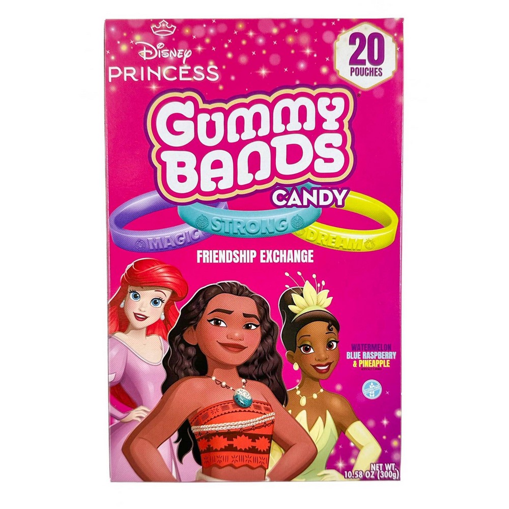 Disney Princess Valentine's Classroom Exchange Gummy Bands - 10.58oz/20ct