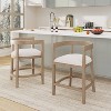 Christopher Knight Home Set of 2 25.25" Gina Upholstered Rubberwood Counter Height Barstools Light Ash - 2 of 4