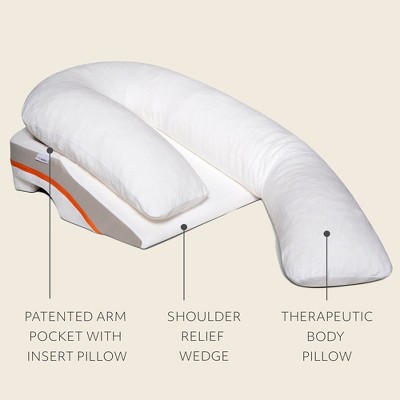 Large White Memory Foam Reflux Relief Wedge Pillow System
