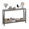 Industrial-Style Narrow Long Entryway Console Table with 2-Tier Shelves -V-Shaped Design - 3 of 4