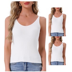 INSPIRE CHIC Womens 2 Pcs Loungewear Soft Cami Sleepshirts Pajama Shorts Sleeveless V-neck Tops - 1 of 4