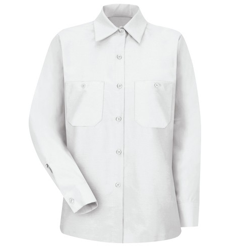 Red Kap Industrial Long Sleeve Work Shirt - White - XL