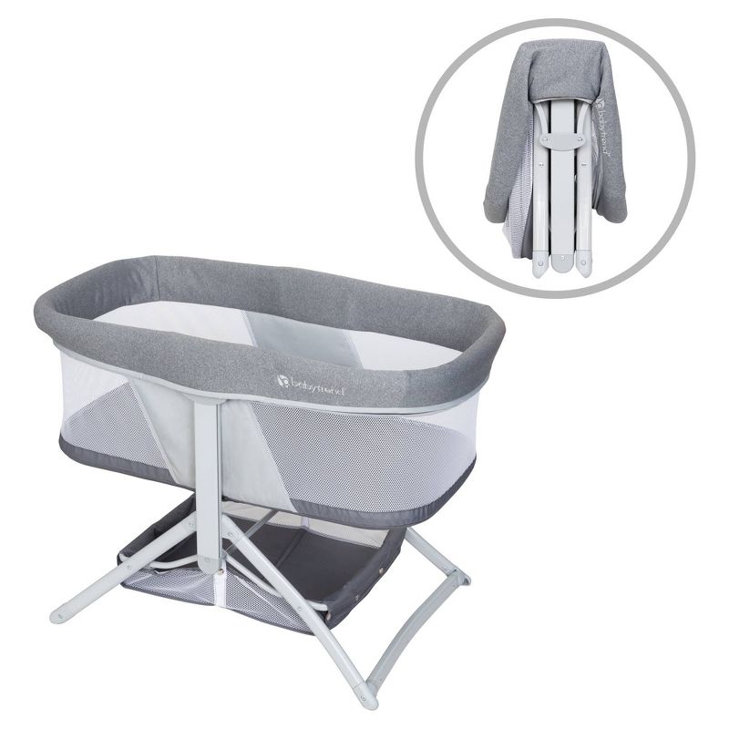 Baby Trend Quick-Fold 2-in-1 Rocking Portable Bassinet - Shadow Stone Gray, 1 of 14