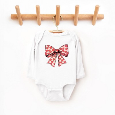 The Juniper Shop Coquette Hearts Baby Long Sleeve Bodysuit