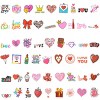 Wrapables Waterproof Vinyl Stickers for Water Bottles, Laptop, Phones, Skateboards, Decals for Teens, 100pcs, Valentine Hearts - 2 of 4