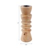 Natural Wood Candle Holder - Rustic Wooden Taper Candlestick Holder for Dining Table Centerpieces, Coffee Table Styling, and Home Accents - 8", Tan - 4 of 4