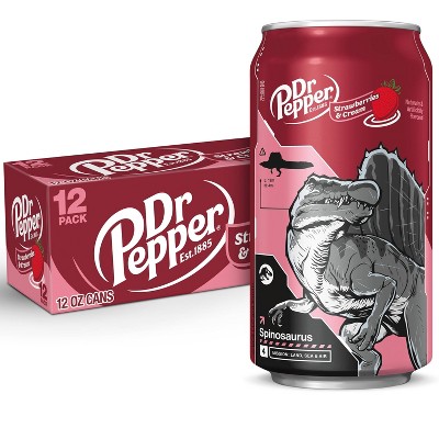 Dr Pepper Strawberries & Cream Soda - 12pk/12 fl oz Cans