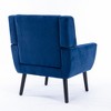 Gulches Modern Blue Velvet Accent Chair   Upholstered Chair with Padded Seat & Solid Wood Black Legs, 250LBS Capacity for Living Room Bedroom - 2 of 4