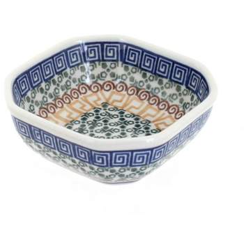 Blue Rose Polish Pottery 516 Ceramika Artystyczna Small Square Dish