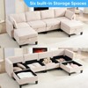 Mjkone Flexible Combination 4-Seater Modular Sofa with Ottomans,Linen Convertible Sleeper Sofa Bed with Storage Space - 4 of 4