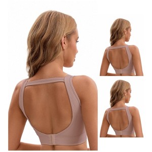 INSPIRE CHIC Women's 3 Pcs Open Back Workout Tank with Built-in Bras Contrast Color Crop Sports Vest - 1 of 4