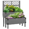 Vince 2-Tier Wooden Raised Garden Bed, Planter Stand Box for Flowers, Herbs and Vegetables, Outdoor Furniture - The Pop Home - 2 of 4