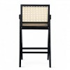 Sapphtopaz Modern Woven Bar Stools Set of 2 Wooden Dining Chairs with Cane Back, Counter Height Bar Stools for Kitchen, Living Room - 4 of 4