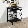 KTMBDW Computer Desk,Modern Table Office Desk for Home Office, Exquisite Integrated Stalinite Computer Desk Notebook Writing Desk, Black - 3 of 4