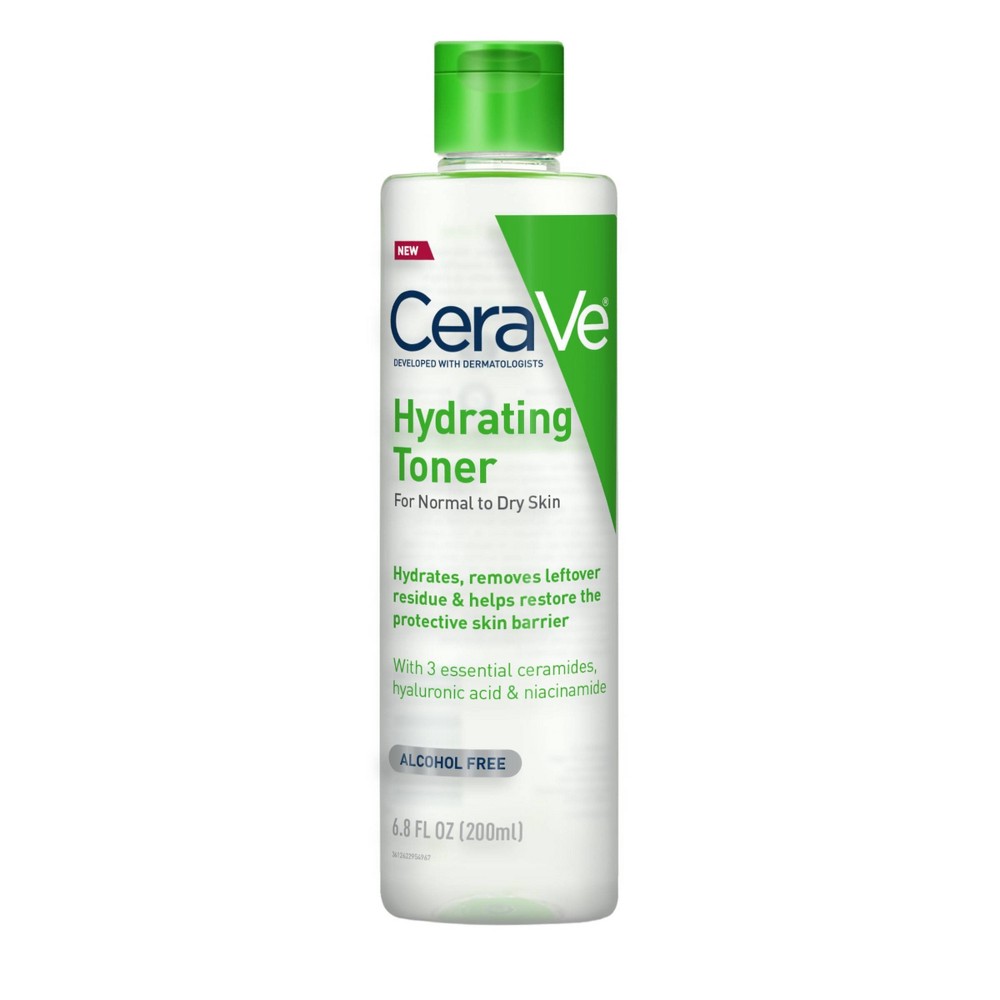 CeraVe Hydrating Toner for Face, Alcohol Free Facial Toner with Hyaluronic Acid, Niacinamide and Ceramides for Normal to Dry Skin - 6.8 fl oz