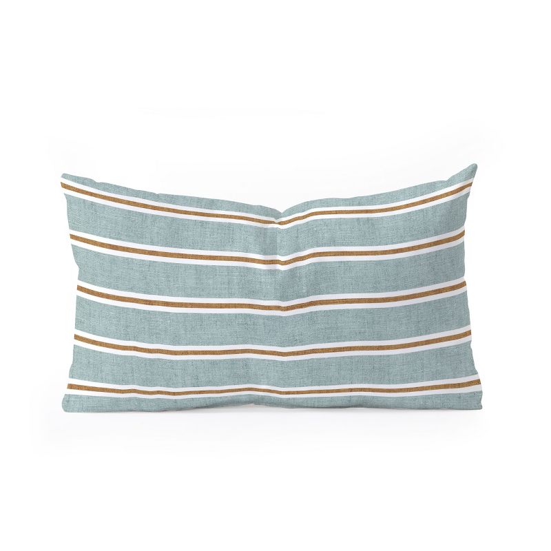 Little Arrow Design Co Cadence Stripes dusty blue Oblong Throw Pillow - Society6, 1 of 3