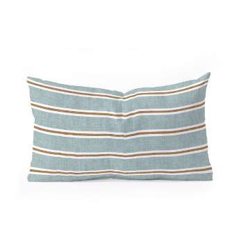 Little Arrow Design Co Cadence Stripes dusty blue Oblong Throw Pillow - Society6