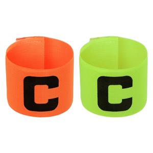Unique Bargains Adjustable Elastic Soccer Team Training Captain's Armband 2 in 1 Set - 1 of 4