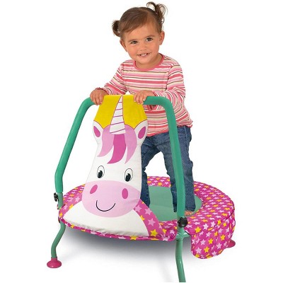 Multicolor Unicorn Nursery Trampoline with Foam Pad