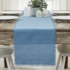 Burlap Blue Runner Fringed 12x72 VHC Brands - 3 of 3