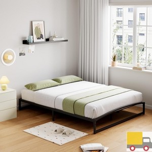 Jojoka Low Profile Metal Queen Bed Frame with Arch Head & Footboard – Heavy Duty, Noise-Free, Easy Assembly, No Box Spring Needed - 1 of 4