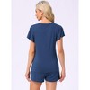 INSPIRE CHIC Women's Flounce Short Sleeve Top and Shorts with Pockets Pajama Set - 4 of 4