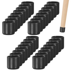 Unique Bargains Non-Slip PVC Chair Leg Caps Floor Protectors for Folding Chairs Black - 1 of 4