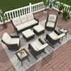 YARDSIGHT 5 Piece Outdoor Patio Furniture Set Wicker Conversation Set 2 Rockchairs with 1 Side Table and 2 Ottomans For Backyard, Porch, Balcony - 2 of 4