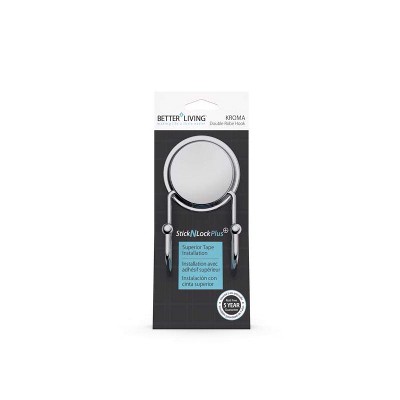 Chrome Silver Double Robe Hook with Waterproof Tape