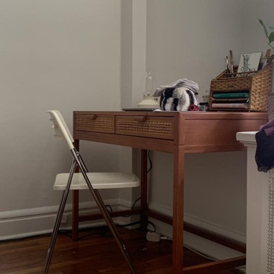 Arches Writing Desk with Storage Cabinets Natural - Threshold™