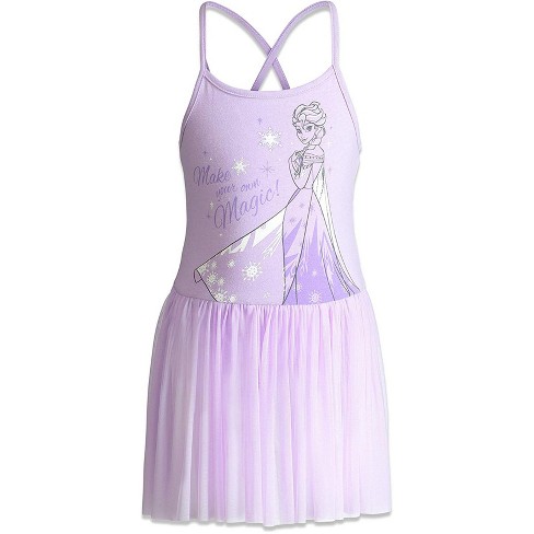 Disney Frozen Elsa Little Girls Sleeveless Leotard Frozen Purple Camisole  Dress 5